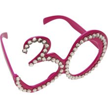 Očala dekorativna 30-roza z bleščicami