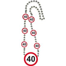 Ogrlica iz umetne mase, prometni znak 40
