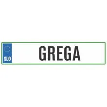 Registrska tablica - GREGA, 47x11cm