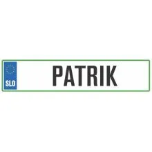 Registrska tablica - PATRIK, 47x11cm