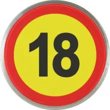 Magnet: Prometni znak 18, okrogel 6 cm