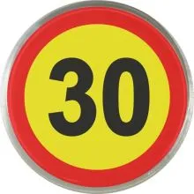 Magnet: Prometni znak 30, okrogel 6 cm