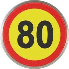 Magnet: Prometni znak 80, okrogel 6 cm