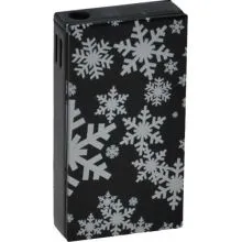Vžigalnik elektronski črn, vesel božič - snežinke, 3x5.5 cm