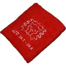 Brisača horoskop Lev, motiv 2, rdeča 100x5Ocm 100% bombaž