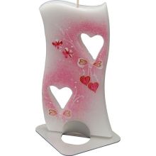 Sveča dišeča na stojalu, Valentinovo, v darilni embalaži, 14x6cm