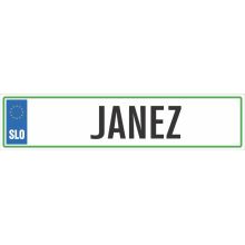 Registrska tablica - JANEZ, 47x11cm