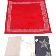 Namizni prt, kvadraten, 85x85cm  božični motiv, vezen rob,s ort.