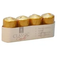 Sveča adventna, zlata metalik,  40x70 mm, 4 kosi