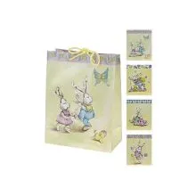 Vrečka darilna, 18x8x23 cm, motiv zajčka, sortirano več barv