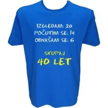 Majica-Izračun 40 Let XXL-modra