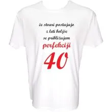 Majica-Perfekcija 40 Let L-bela