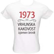 Majica ženska (telirana)-1973, vrhunska kakovost, izjemen letnik XL-bela