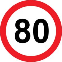 Prometni znak 80 let - 37cm