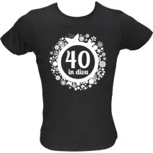 Majica ženska (telirana)-Diva 40 L-črna
