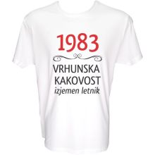 Majica-1983, vrhunska kakovost, izjemen letnik XXL-bela