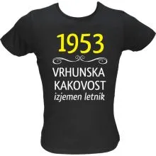 Majica ženska (telirana)-1953, vrhunska kakovost, izjemen letnik XL-črna