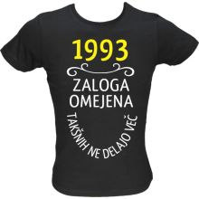 Majica ženska (telirana)-1993, zaloga omejena, takšnih ne delajo več L-črna