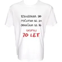 Majica-Izračun 70 let XXL-bela