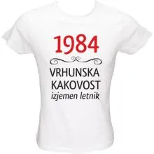Majica ženska (telirana)-1984, vrhunska kakovost, izjemen letnik S-bela