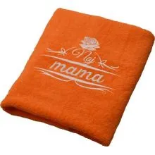 Brisača Naj mama, oranžna 100x5Ocm 100% bombaž