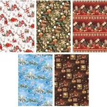 Darilni papir v roli 99,5 X 68,5 cm, božični motiv, tudi modra in bela - sortirano