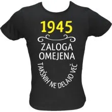 Majica ženska (telirana)-1945, zaloga omejena, takšnih ne delajo več L-črna