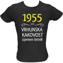 Majica ženska (telirana)-1955, vrhunska kakovost, izjemen letnik L-črna