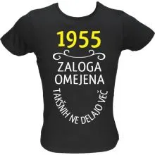 Majica ženska (telirana)-1955, zaloga omejena, takšnih ne delajo več L-črna