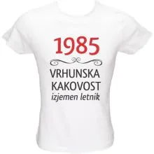 Majica ženska (telirana)-1985, vrhunska kakovost, izjemen letnik S-bela