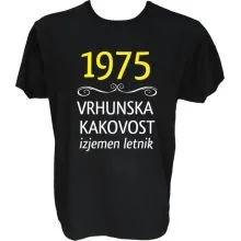 Majica-1975, vrhunska kakovost, izjemen letnik XXL-črna