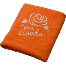 Brisača Super soseda, oranžna 100x5Ocm 100% bombaž