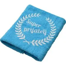 Brisača Super prijatelj, aqua modra 100x5Ocm 100% bombaž