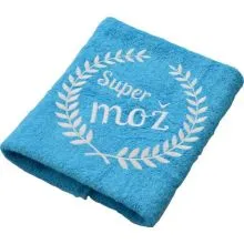 Brisača Super mož, aqua modra 100x5Ocm 100% bombaž