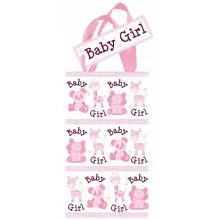 Darilna škatlica za rojstvo "Baby girl" z ročaji, 15x8,5cm