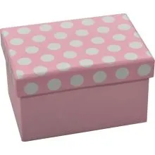 Darilna škatla Pink polka - kvadratna, 10x7x6cm