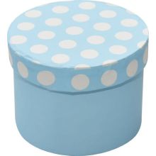 Darilna škatla Blue polka - okrogla, 8x8x6cm