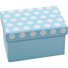 Darilna škatla Blue polka - kvadratna, 10x7x6cm