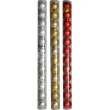 Božične krogle, 12 kom, 5cm, sortirano - 3 barve