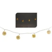 Novoletne lučke za notranjo uporabo z bakrenimi kovinskimi kroglicami, 10 led, 1,20m