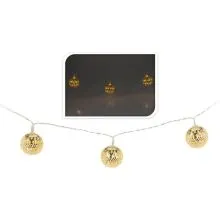 Božične lučke za notranjo uporabo z zlatimi kovinskimi kroglicami, 10 led, 1,75m