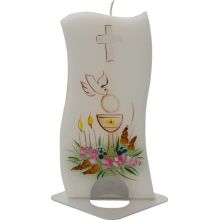 Sveča dišeča na stojalu, obhajilo - kelih, v darilni embalaži, 14x6cm