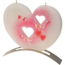 Sveča dišeča na stojalu, srce - Valentinovo, v darilni embalaži, 14.5x16cm