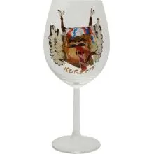 Kozarec za vino poslikan - kurent, 0.58l