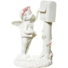 Angel z vencem iz vrtnic, poštni nabiralnik, 14 cm