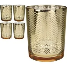 Steklen kozarec za svečko, 6cm, zlat, sortirano