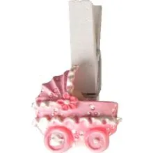 Otroški voziček, roza, na sponki, 3cm
