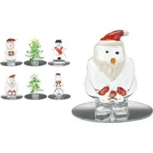 Božična figura steklena, sortirano, 6.5cm