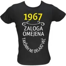 Majica ženska (telirana)-1967, zaloga omejena, takšnih ne delajo več L-črna