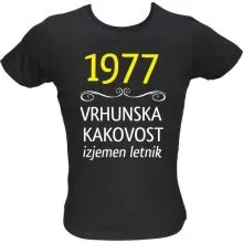 Majica ženska (telirana)-1977, vrhunska kakovost, izjemen letnik M-črna